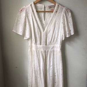 NWOT White Lace Midi Dress